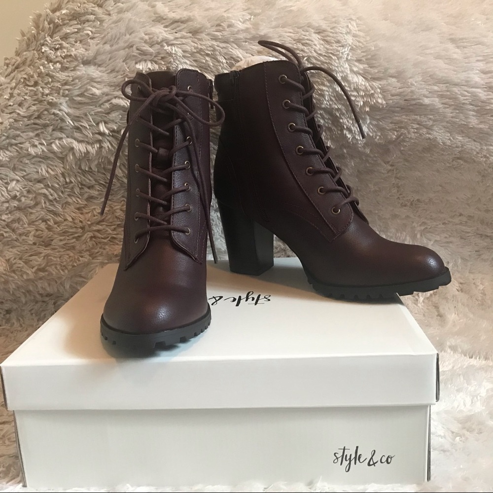 STYLE & Co. Wine colored Ankle Boots